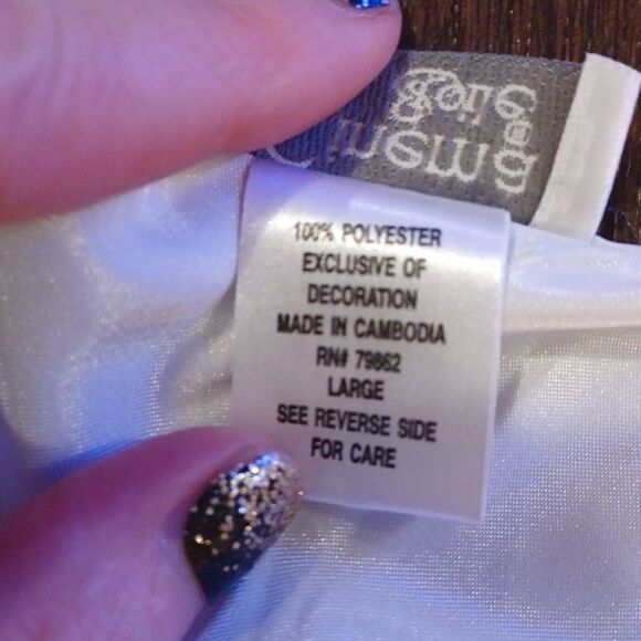 EUC Cinema Etoile Women's White Night Shirt Size L - Picture 6 of 6